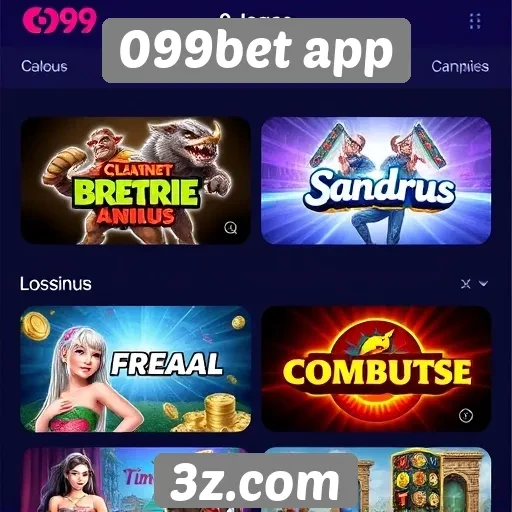 Diversidade de jogos disponíveis no 099bet app